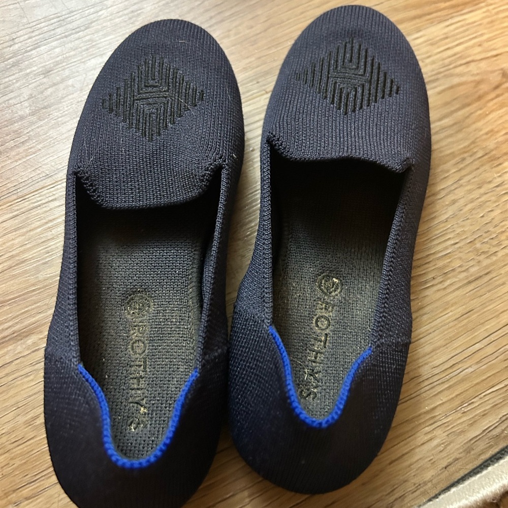 Rothy's Kids Slippers - Dark Navy Blue with Blue Trim